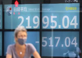 Plunge in Tokyo stocks