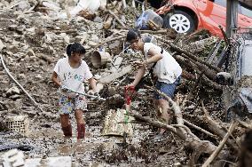 Aftermath of mudslides in Hiroshima