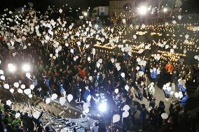 Balloons floated on 10th anniv. of Chuetsu Earthquake