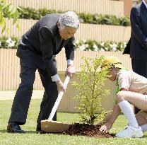 Emperor, empress attend tree-planting event in Ishikawa Pref.
