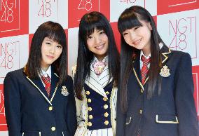 Members of NGT48 attend press conference in Niigata