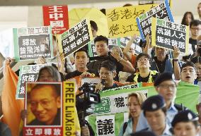 Pro-democracy protesters in Hong Kong