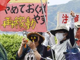 Protesters rally against restarting nuclear reactor at Takahama plant