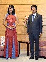 Miss Universe Japan meets PM Abe