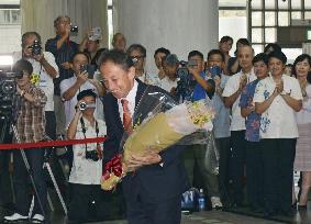 New Okinawa governor attends office