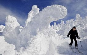 Ice deposits in Zao mountains