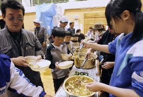 Dinner at evacuation center