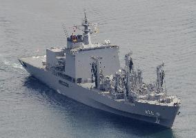 Support ship leaves Japan to join refueling mission