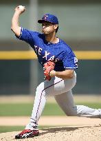 CORRECTED: Darvish throws in Rangers intrasquad game