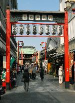 Tokyo snapshot: Approach to Nishiarai Daishi evokes image of Showa