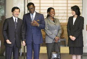 Equatorial Guinea's president visits Japanese crown prince