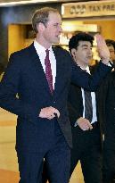 Britain's Prince William leaves Japan for China