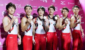Japanese men's team wins 1st gold in 37 years at world gymnastics