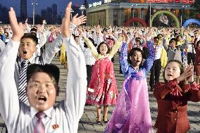 Celebration parade in Pyongyang