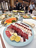 Whale meat tasting