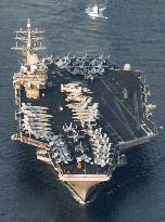 U.S. nuclear-powered carrier Ronald Reagan visits Sasebo