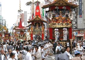 Floats parade in Kyoto's Gion Festival