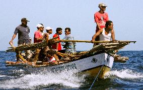 Whale hunters in Indonesia