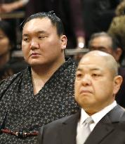 Ceremony on eve of New Year sumo tourney start