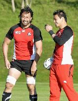 Japan rugby team practices day after historic win