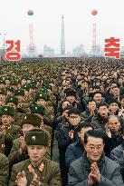 N. Korea celebrates rocket launch with dance party, fireworks