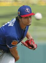 Baseball: Rangers' Darvish pitches against Royals
