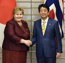 Meeting of Japanese and Norwegian prime ministers