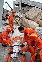 China shows press disaster relief training