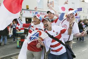 Rugby fans ahead of Match between Japan and Scotland