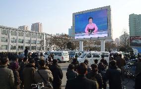 N. Korean citizens watch broadcast on "successful" H-bomb test