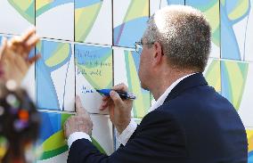 Olympic truce mural set up at Rio athletes' village