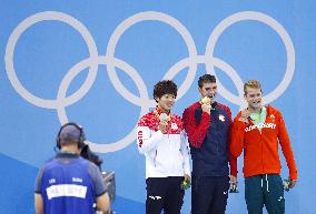 Olympics: Medalists in men's 200-meter butterfly