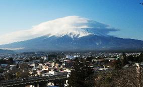 Cap cloud over Mt. Fuji