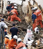 Aftermath of mudslides in Hiroshima