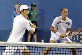 Japan's Nishikori plays in men's doubles at Brisbane Int'l