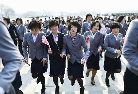 N. Korea marks late founder's birthday in jovial mood