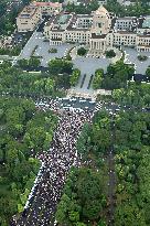 Protesters rally at Diet building against security bills