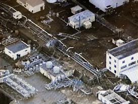 Fukushima nuclear plant after tsunami