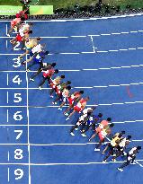 Olympic scenes: Slanted start line for track race