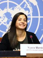 Syrian refugee swimmer becomes UNHCR goodwill envoy
