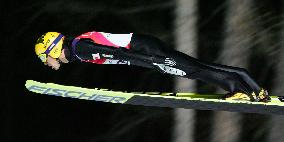 Japan's Kasai finishes first in ski jump qualifying round