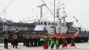 Japan hands over 3 patrol vessels to Indonesia for Malacca Strai