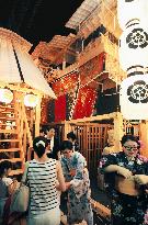Visitors view rare ship-shaped float at Kyoto festival