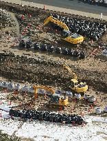 Earthmoving work begins for interim nuke waste storage in Fukushima