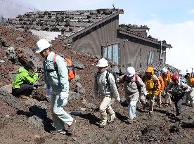Yamanashi officials check safety of Mt. Fuji trail
