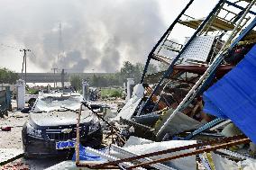 Destroyed lodgment for migrant workers in Tianjin