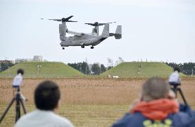 Osprey arrives at maintenance site near Tokyo