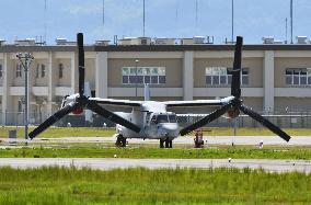 Troubled Osprey arrives at U.S. air station in Iwakuni