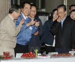 Japan, China, S. Korea leaders promote Fukushima produce