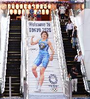 Haneda airport decorated for 2020 Tokyo Olympics